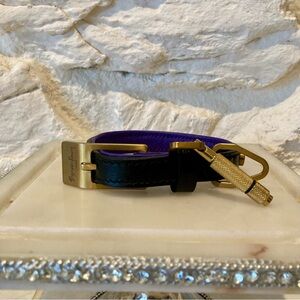 NWOT Elegant Black and Purple Buster + Punch Gold Embellished Dog Collar- XS